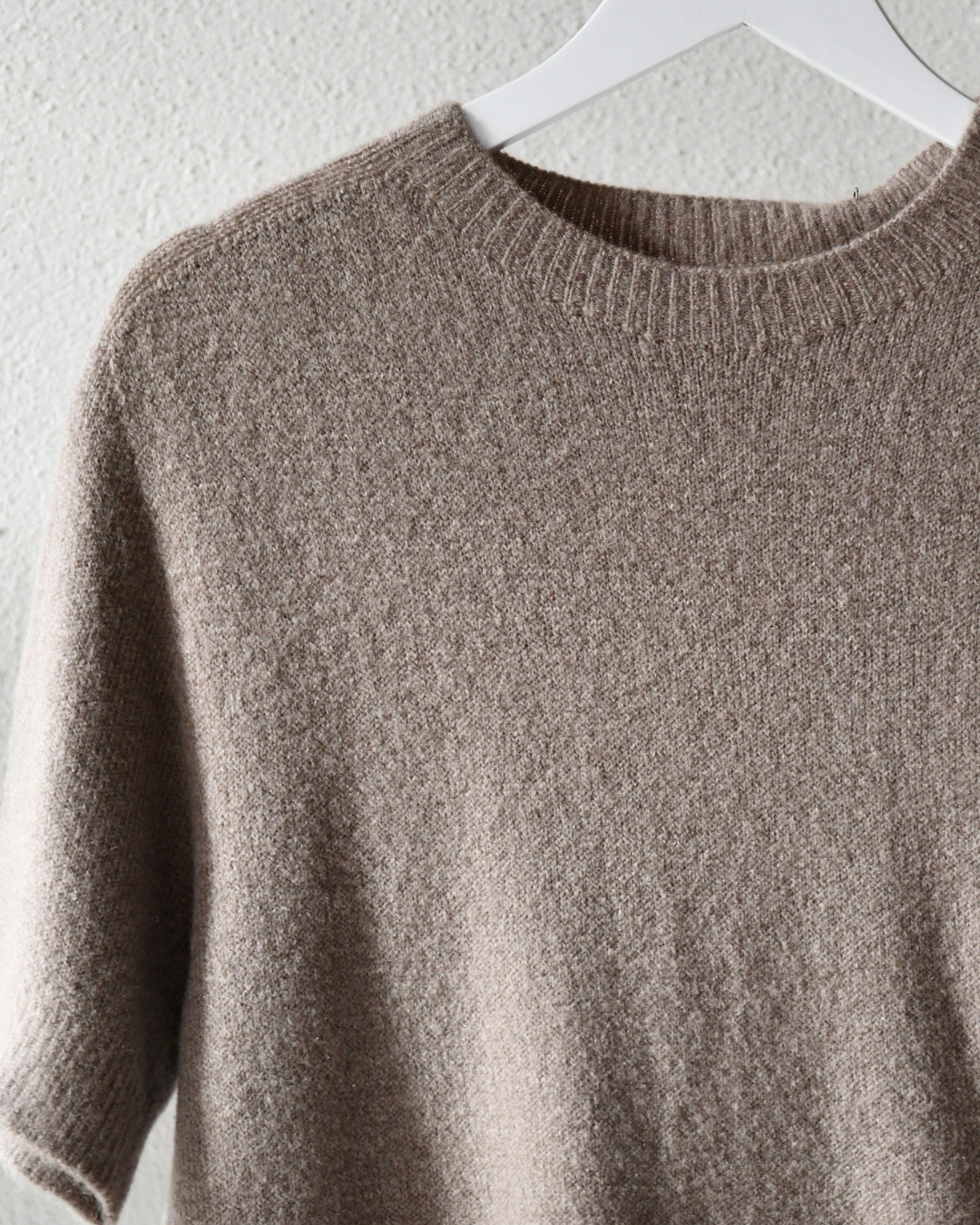 Strickpullover Anna kurzarm in Taupe