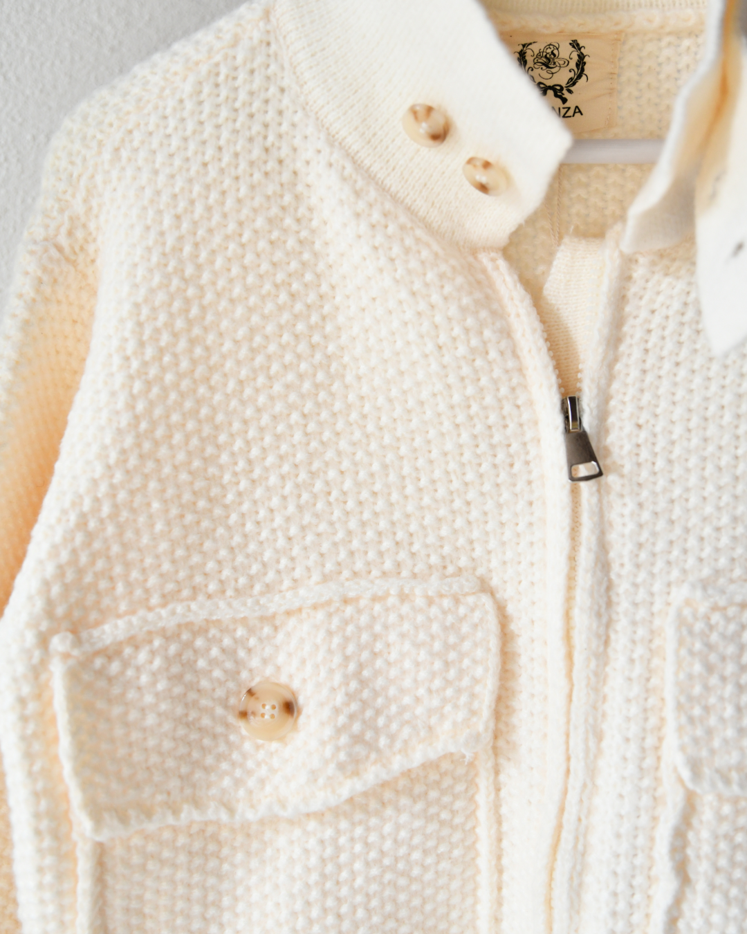 Strick Bomberjacke in creme