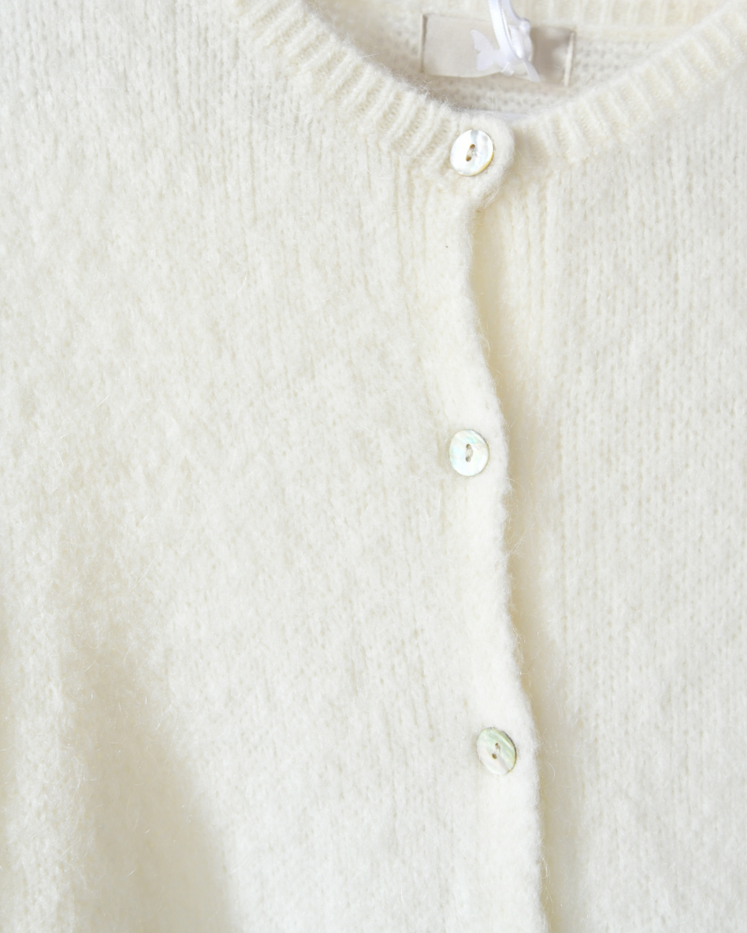 Strickjacke Mohair in Creme