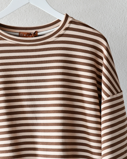Shirt Stripes in Braun/Creme