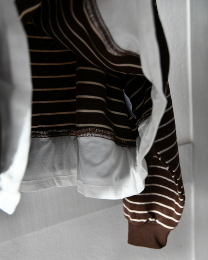 Sweatshirt Stripes in Dunkelbraun