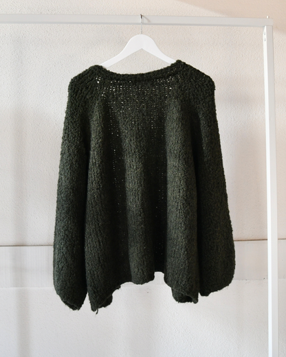 Bouclé Strickjacke