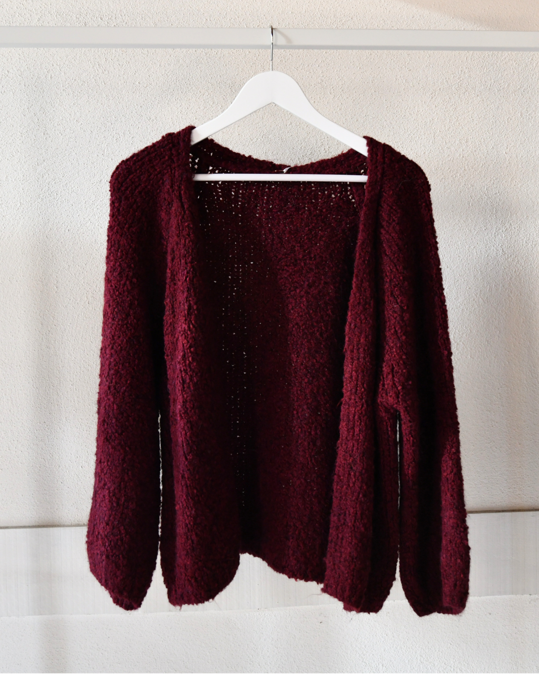 Bouclé Strickjacke