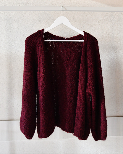 Bouclé Strickjacke