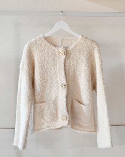 Bouclé-Strickjacke Classy