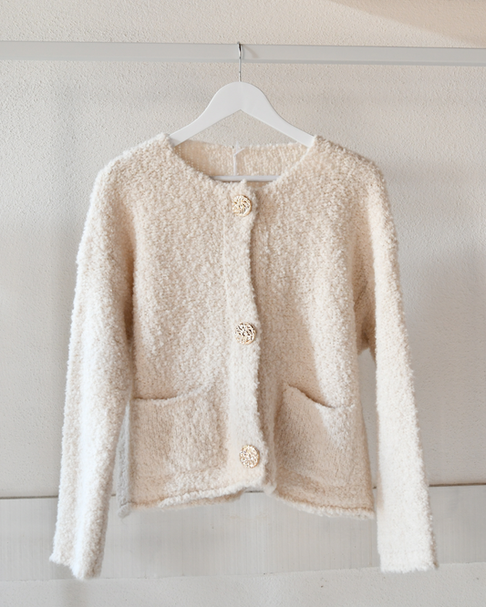 Bouclé-Strickjacke Classy