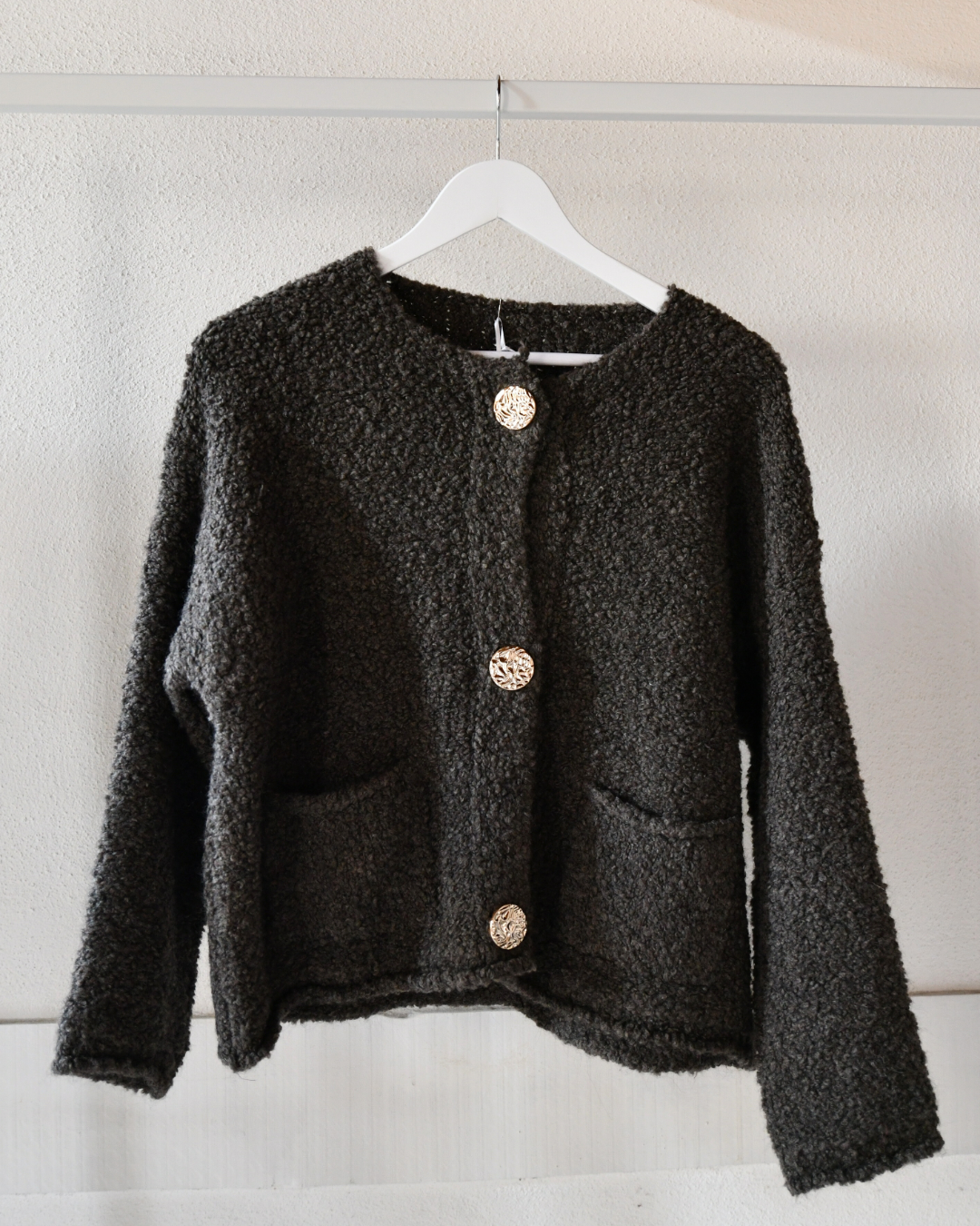Bouclé-Strickjacke Classy