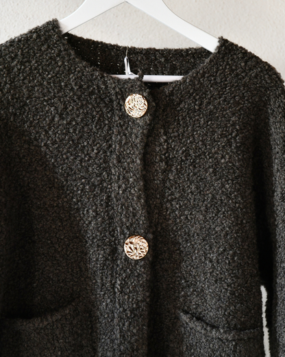 Bouclé-Strickjacke Classy