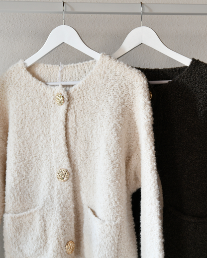 Bouclé-Strickjacke Classy