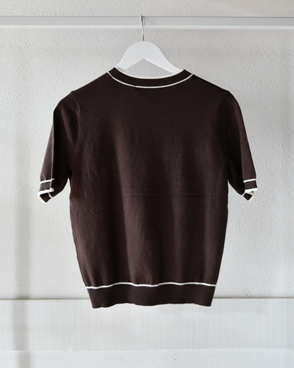 Feinstrickshirt in Dunkelbraun