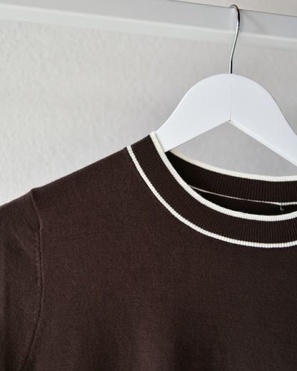 Feinstrickshirt in Dunkelbraun