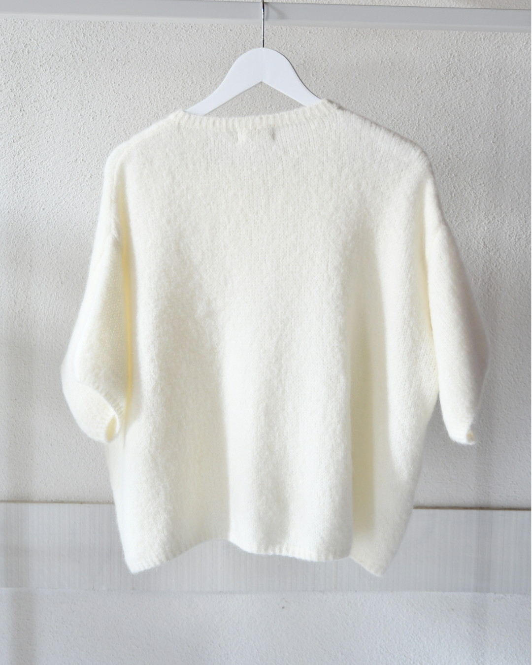 Strickjacke Mohair in Creme