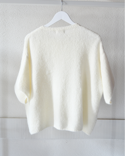 Strickjacke Mohair in Creme