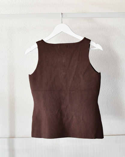 Strickweste in Braun/Gold