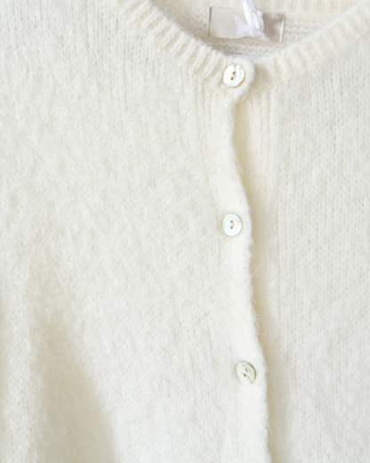 Strickjacke Mohair in Creme