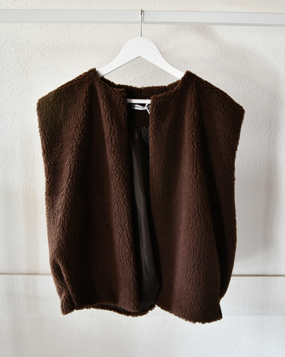 Teddyweste in Dunkelbraun