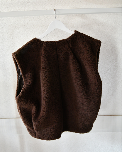 Teddyweste in Dunkelbraun