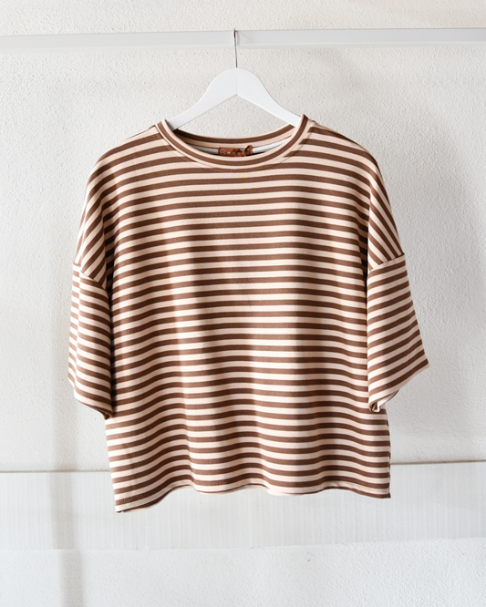 Shirt Stripes in Braun/Creme