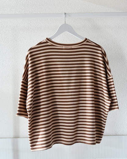 Shirt Stripes in Braun/Creme